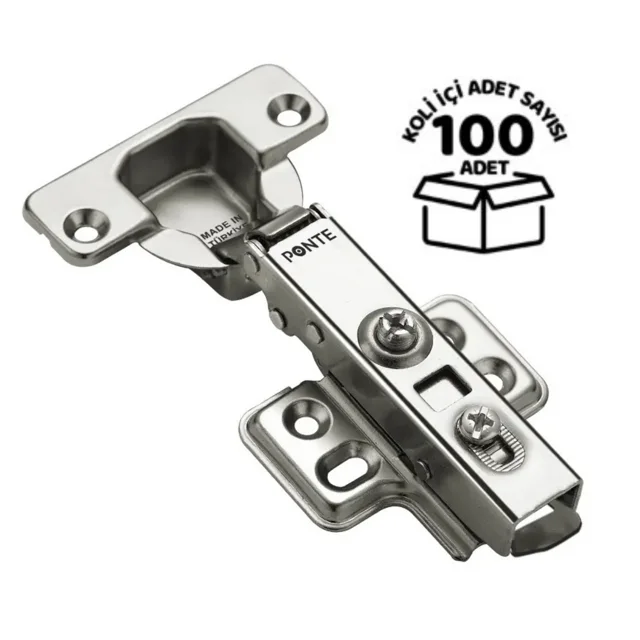 Ponte Düz Frenli Tas Menteşe 110° | 35 mm Nikel Kaplama