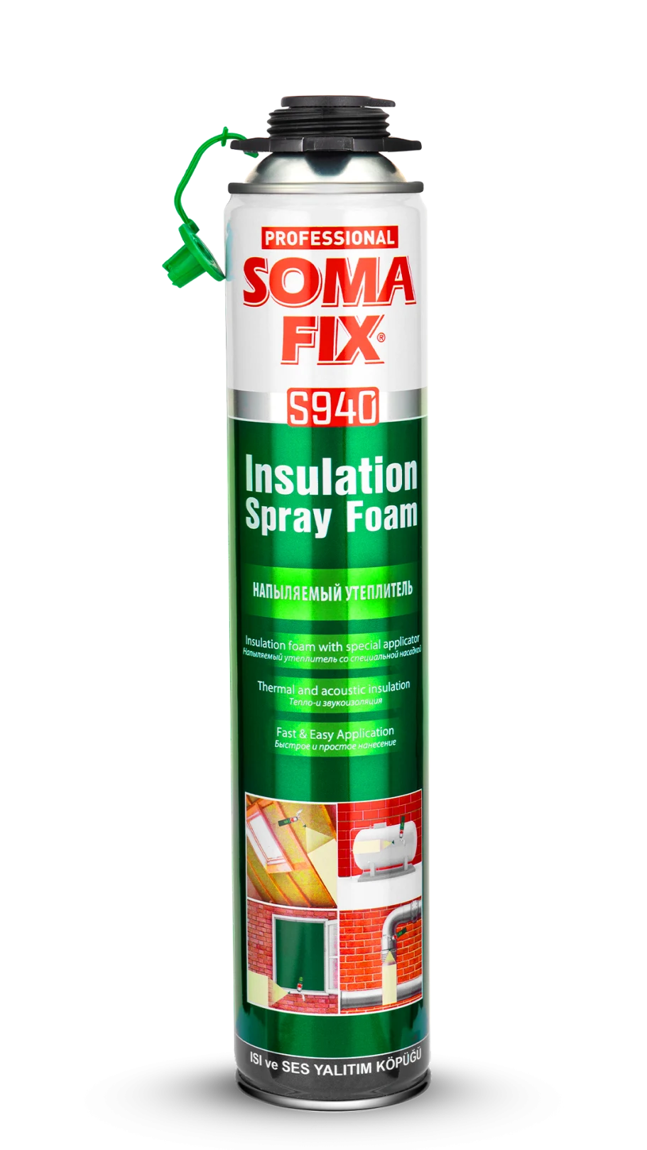 Пена за топлинска и звучна изолација — SOMAFIX S940 · За пиштол