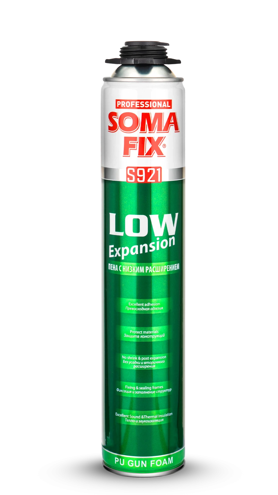 Полиуретанска пена — SOMAFIX S921 · За пиштол, Ниска експанзија