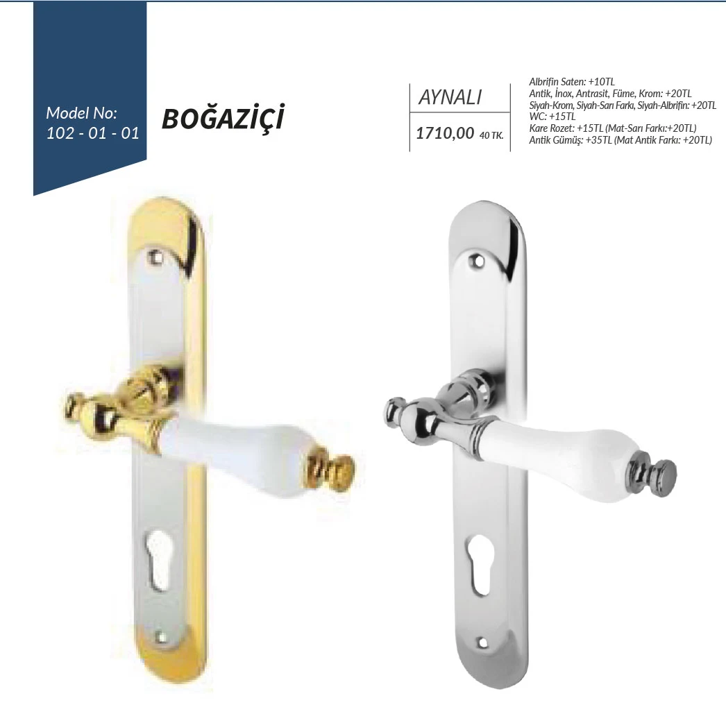 Door handle — Boğaziçi · On backplate