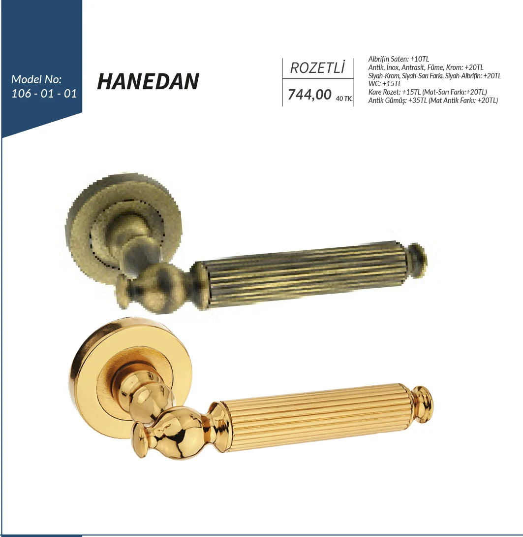 Door handle — Hanedan · On rose