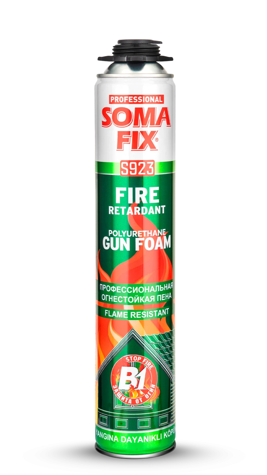 Полиуретанска пена — SOMAFIX S923 · За пиштол, Отпорност на оган B1