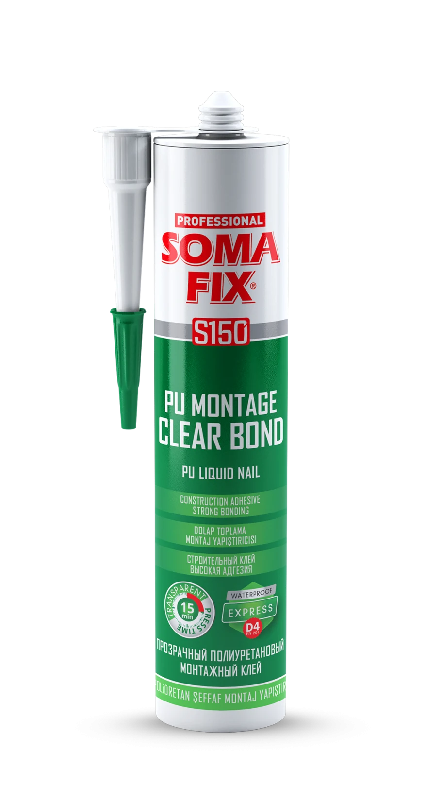 SOMAFİX POLİÜRETAN ŞEFFAF MONTAJ YAPIŞTIRICI - S150