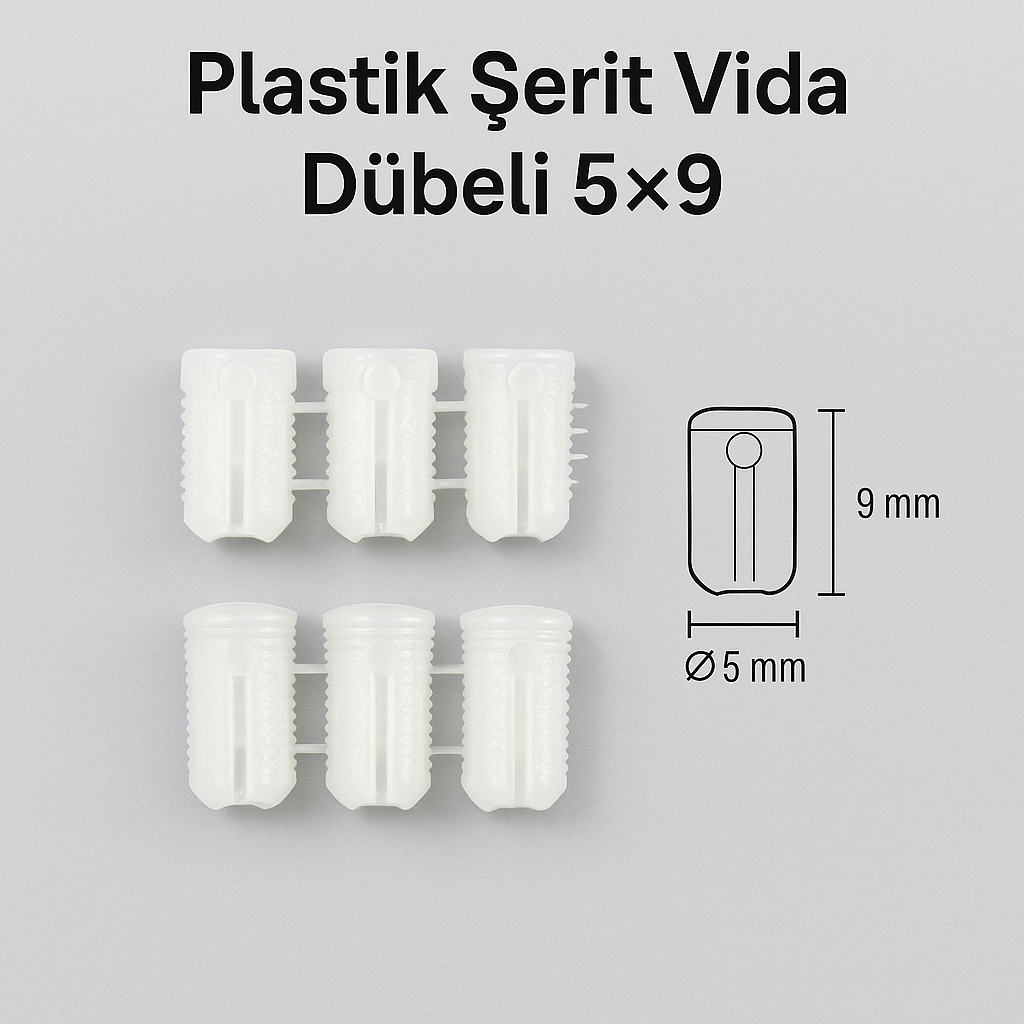 Plastik Şerit Vida Dübeli 5×9 – Toptan Satış